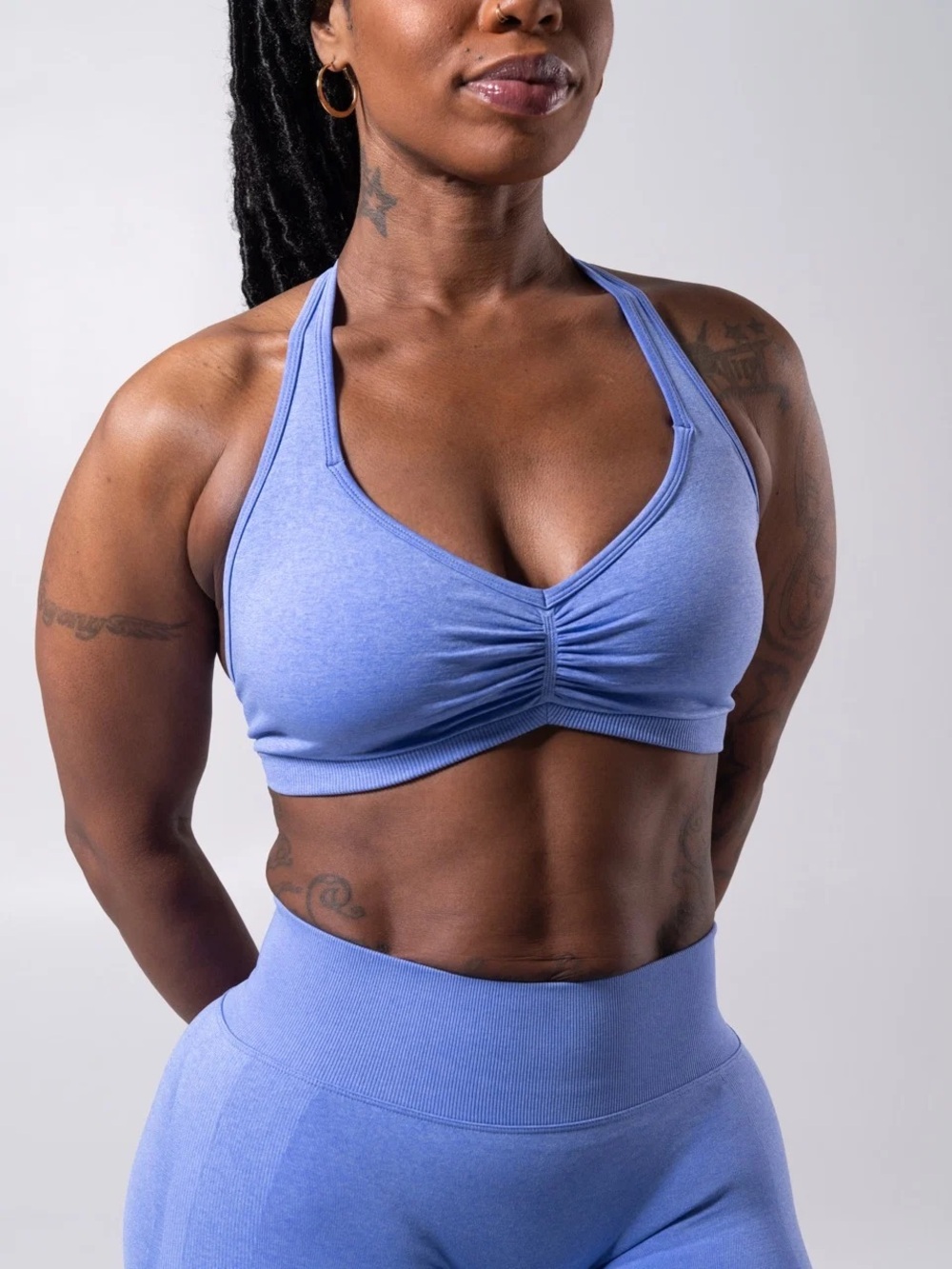 NWT Buffbunny Micro Seamless Sports Bra - Heather Azul